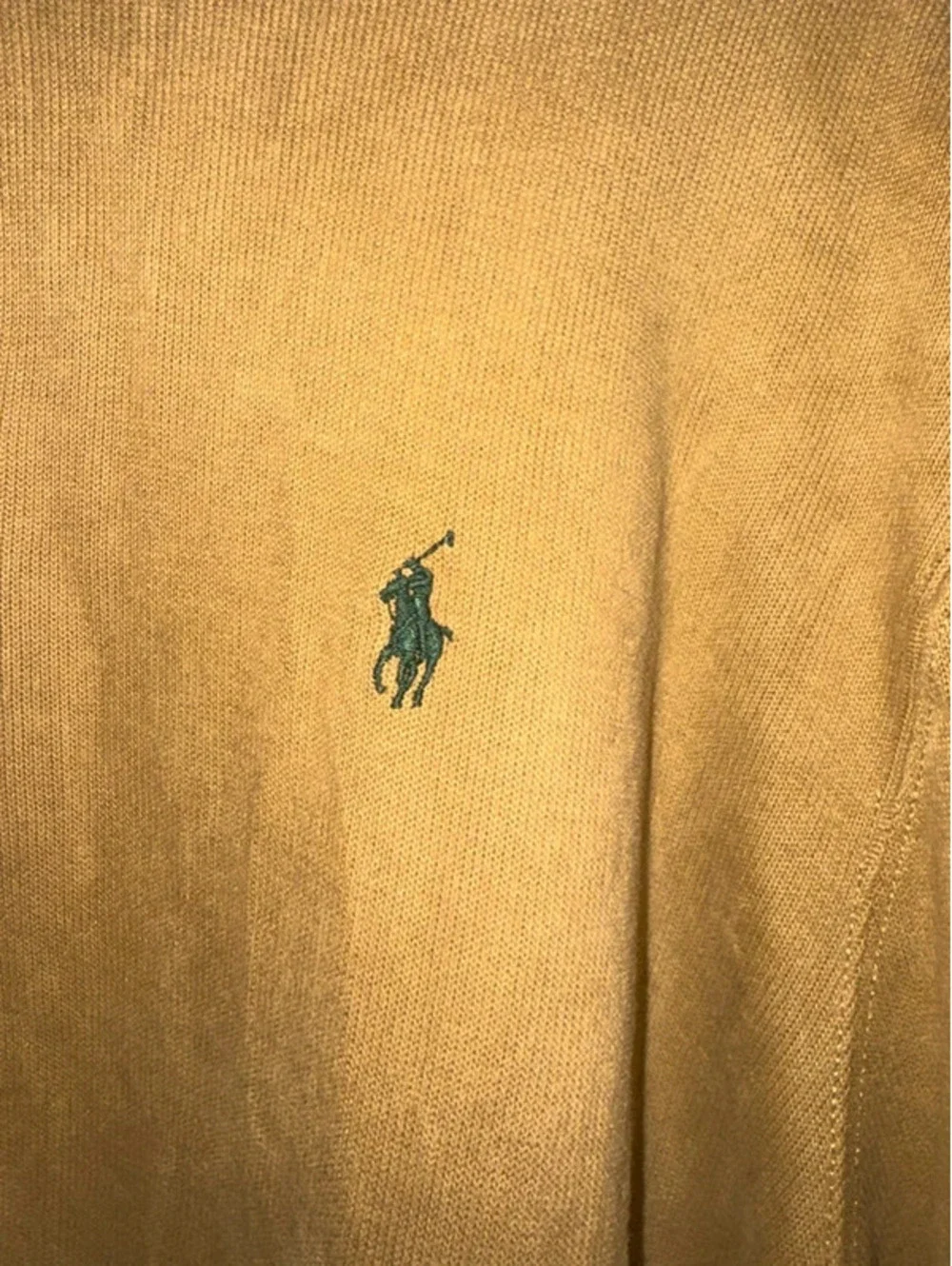 Polo by Ralph Lauren Men’s XXL Quarter-Zip Pullover Tan Camel Green Pony